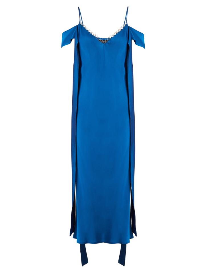 Ellery Affair Cold-shoulder Twill Slip Dress