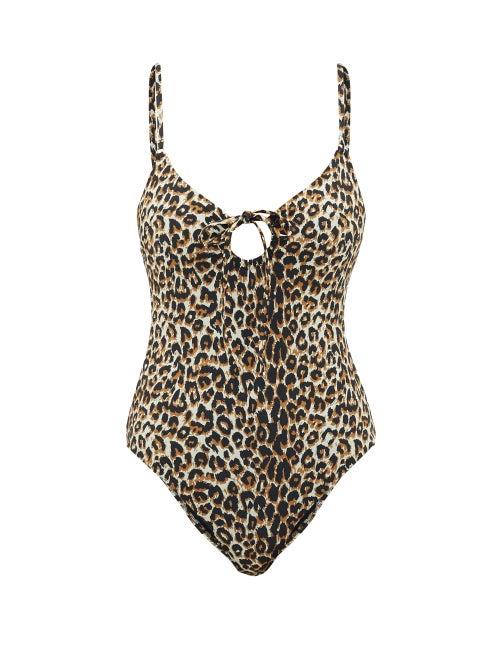 Matchesfashion.com Belize - Yara Tie-front Leopard-print Swimsuit - Womens - Leopard