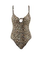 Matchesfashion.com Belize - Yara Tie-front Leopard-print Swimsuit - Womens - Leopard