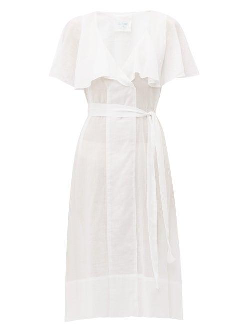 Matchesfashion.com Loup Charmant - Zelda Tie Waist Cotton Dress - Womens - White