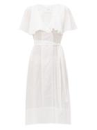 Matchesfashion.com Loup Charmant - Zelda Tie Waist Cotton Dress - Womens - White