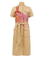 Matchesfashion.com Kilometre Paris - Bardenas Reales Cotton Shirt Dress - Womens - Light Brown