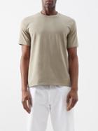 Auralee - Luster Plaiting Cotton-jersey T-shirt - Mens - Light Green