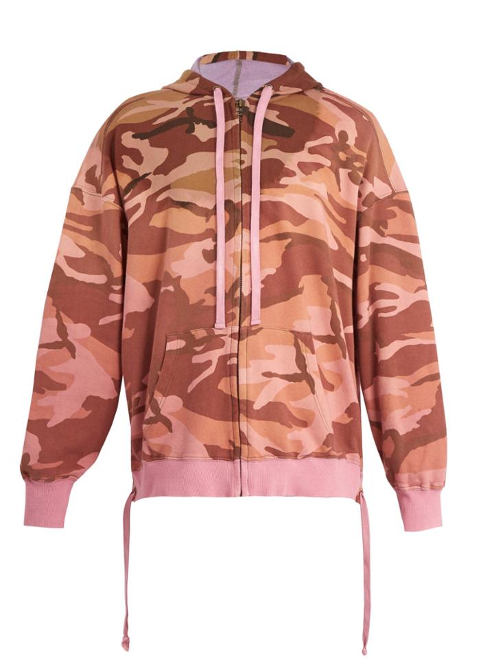 Faith Connexion Camouflage-print Hooded Cotton Sweatshirt