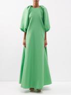 Bernadette - Lynn Balloon-sleeve Taffeta Gown - Womens - Green