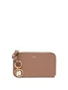Ladies Accessories Chlo - Alphabet Grained-leather Cardholder - Womens - Brown