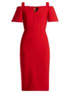 Roland Mouret Alton Open-shoulder Crepe Midi Dress