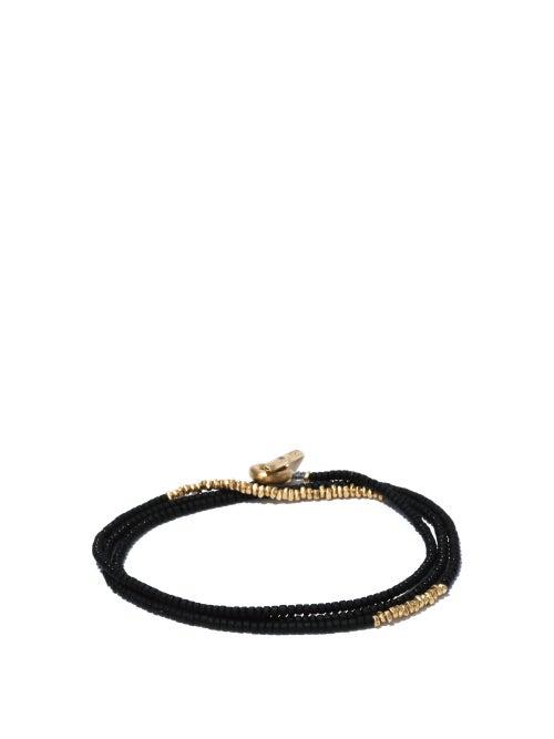 Matchesfashion.com M Cohen - The Horizon 18kt Gold & Beaded Necklace - Mens - Black Gold