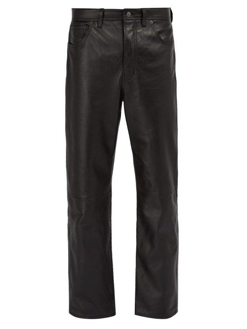 Matchesfashion.com Acne Studios - Straight Leg Leather Trousers - Mens - Black