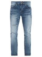 Saint Laurent Embroidered-back Distressed Skinny Jeans