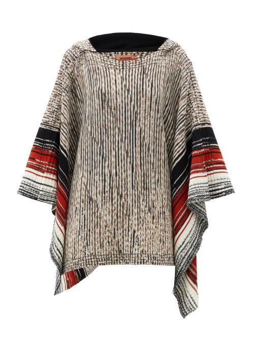 Matchesfashion.com Missoni - Space-dyed Wool Hooded Poncho - Womens - Brown Multi