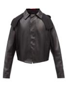 Maximilian - Hooded Leather Jacket - Mens - Black