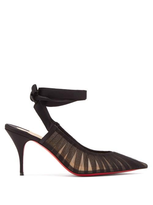 Matchesfashion.com Christian Louboutin - Goya Ruban Pleated Tulle Pumps - Womens - Black
