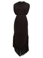 Matchesfashion.com Matteau - The Fringed Cocoon Dress - Womens - Black