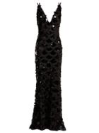 Matchesfashion.com Maria Lucia Hohan - Kiah Pailette Sequinned Silk Dress - Womens - Black