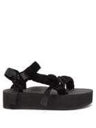 Matchesfashion.com Arizona Love - Trekky Velvet-strap Platform Sandals - Womens - Black