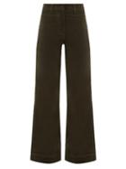 Cefinn - Tennyson Cotton-corduroy Wide-leg Trousers - Womens - Khaki
