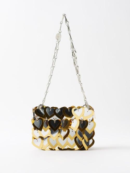 Paco Rabanne - Heart Pailette-embellished Shoulder Bag - Womens - Silver Gold