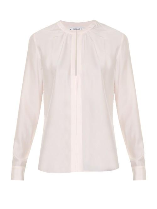 Altuzarra Marie Split-neck Silk Blouse