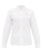 Matchesfashion.com Maison Kitsun - Embroidered Fox Cotton Oxford Shirt - Mens - White