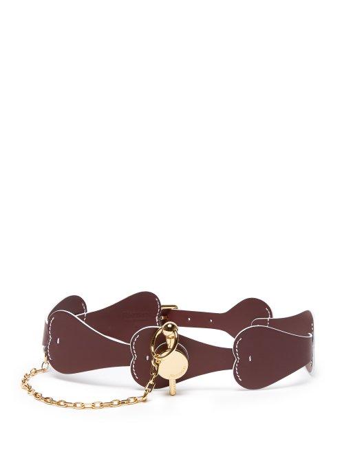 Matchesfashion.com Jw Anderson - Heart Leather Corset - Womens - Burgundy