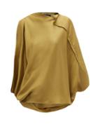 Matchesfashion.com Roland Mouret - Hopkins Asymmetric Satin Blouse - Womens - Light Green