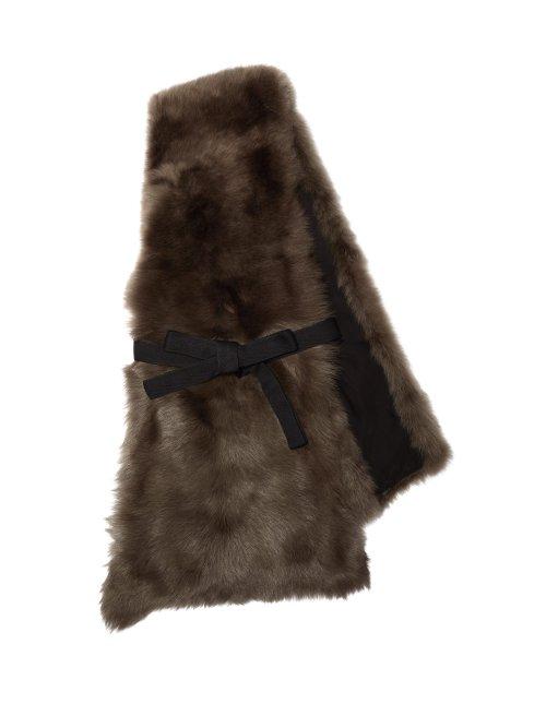 Matchesfashion.com Raey - Shearling Wrap Scarf - Womens - Grey