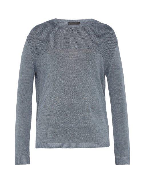 Matchesfashion.com Iris Von Arnim - Felix Linen Sweater - Mens - Blue