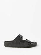 Birkenstock - Arizona Leather Slides - Womens - Black
