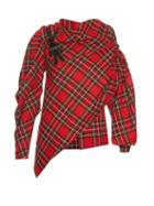 A.w.a.k.e. Highlander Asymmetric Wool-blend Tartan Blouse