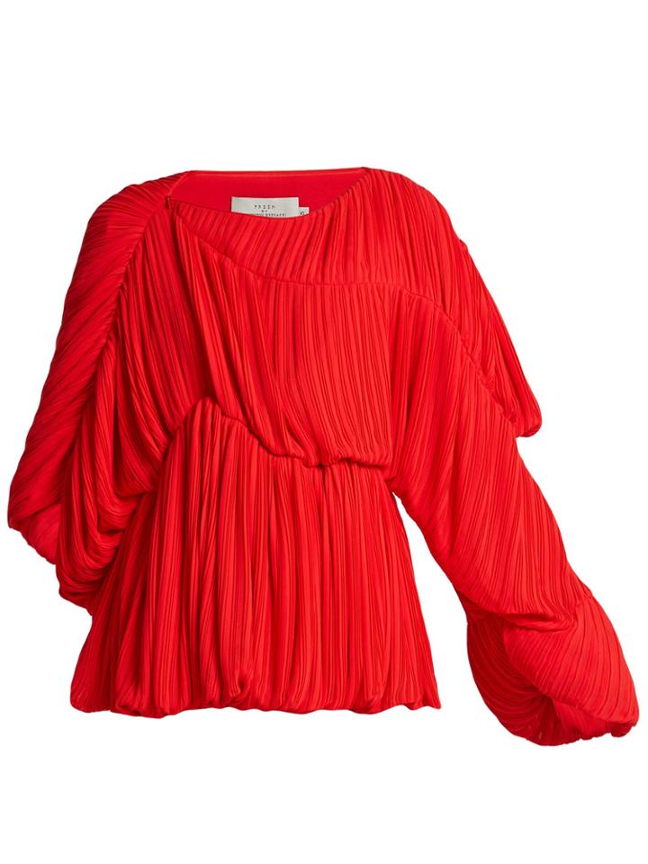 Preen By Thornton Bregazzi Heather Pleated Georgette Blouse