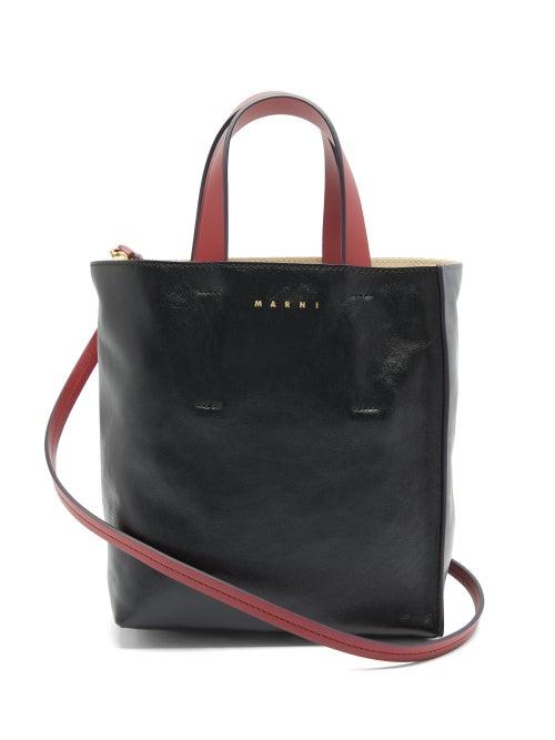 Matchesfashion.com Marni - Museo Mini Leather Tote Bag - Womens - Black Multi