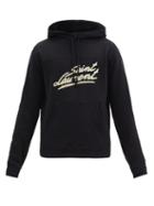 Matchesfashion.com Saint Laurent - Signature Logo-print Cotton Hooded Sweatshirt - Mens - Black