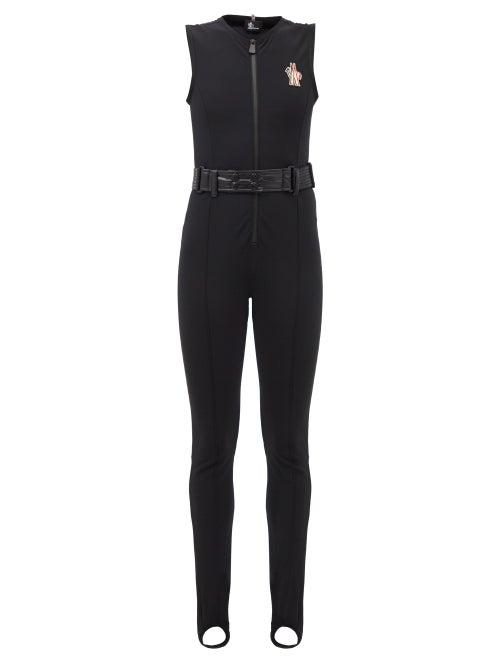 Moncler Grenoble - Logo-patch Softshell Sleeveless Ski Suit - Womens - Black