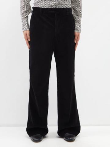 73 London - Corduroy Flared Trousers - Mens - Black