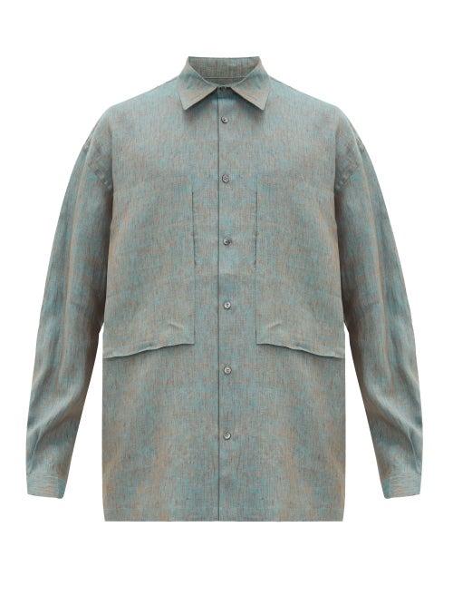 Matchesfashion.com E. Tautz - Lineman Cotton-poplin Shirt - Mens - Blue Multi