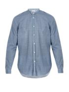 Matchesfashion.com Boglioli - Stand Collar Spotted Print Cotton Poplin Shirt - Mens - Blue