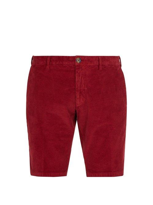 Matchesfashion.com J.w. Brine - Free Donnie Stretch Corduroy Shorts - Mens - Red