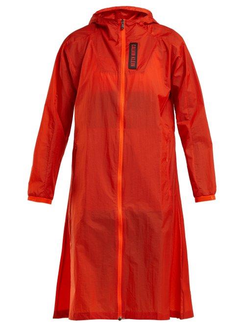 Matchesfashion.com Calvin Klein Performance - Hooded Water Repellent Coat - Womens - Orange