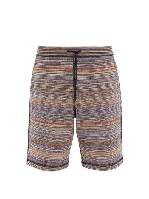 Matchesfashion.com Missoni - Striped Knitted Cotton Shorts - Mens - Multi