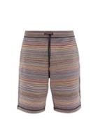 Matchesfashion.com Missoni - Striped Knitted Cotton Shorts - Mens - Multi