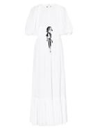Matchesfashion.com Erdem - Marlyn Puff-sleeve Crepe Dress - Womens - White