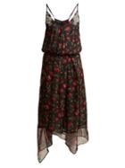 Matchesfashion.com Dodo Bar Or - Valentina Embellished Floral Print Chiffon Dress - Womens - Black Multi