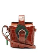 Matchesfashion.com Ganni - Crocodile-effect Leather Box Bag - Womens - Tan Multi
