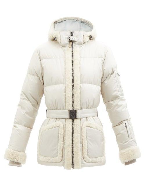 Bogner - Terry Shearling-trimmed Down Ski Jacket - Womens - Beige