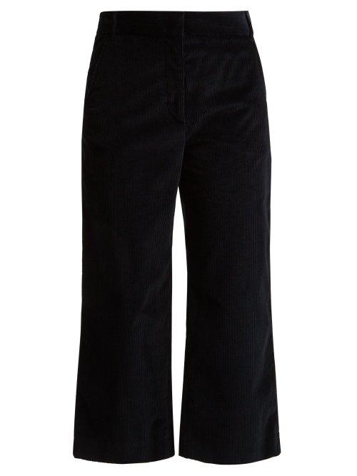 Matchesfashion.com Weekend Max Mara - Puzzle Corduroy Cropped Trousers - Womens - Navy
