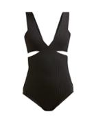 Matchesfashion.com Araks - Ursa Cut Out Ribbed Swimsuit - Womens - Black