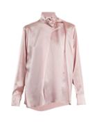 Matchesfashion.com Marques'almeida - Buckle Collar Silk Satin Top - Womens - Light Pink