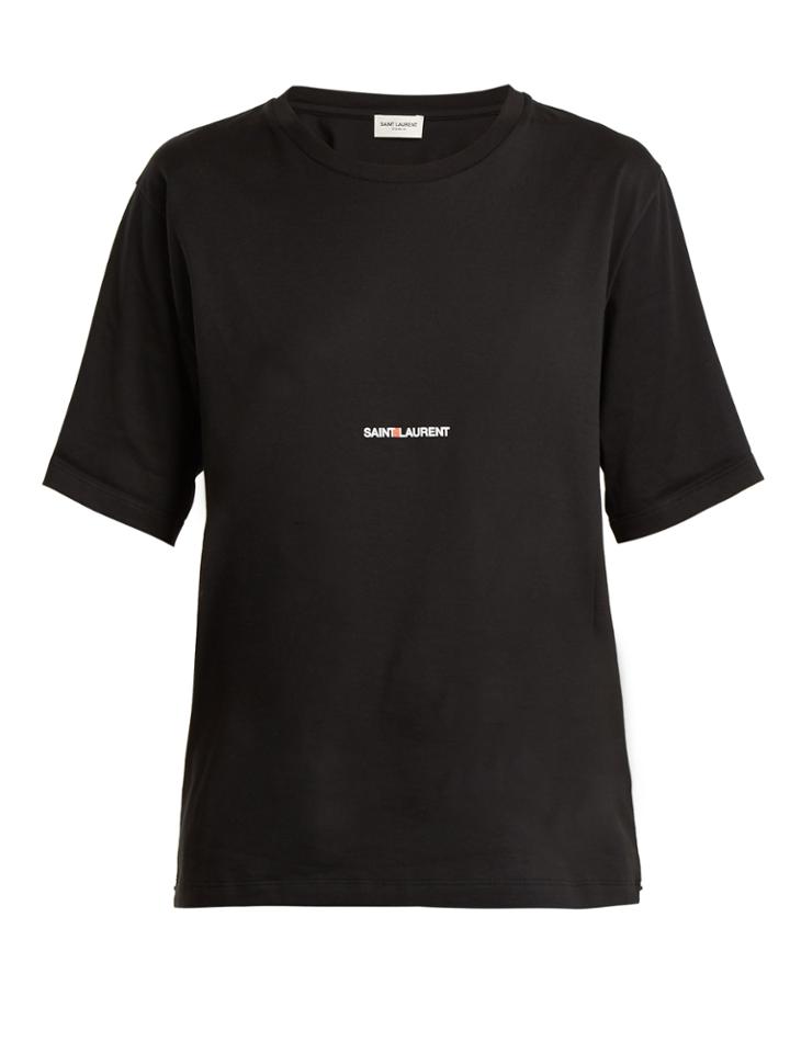 Saint Laurent Oversized Logo-print Cotton-jersey T-shirt