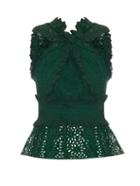 Oscar De La Renta Halterneck Broderie-anglaise Top